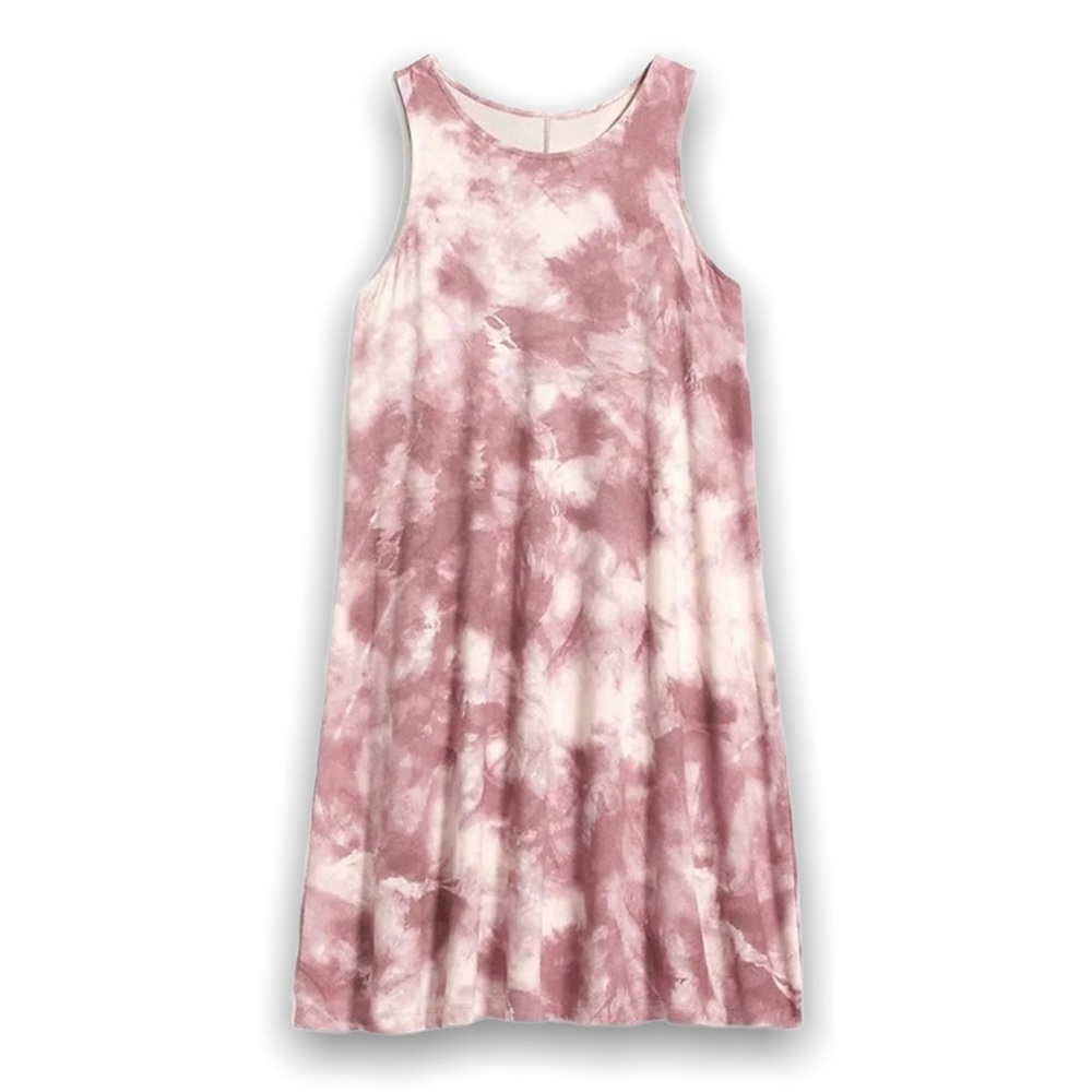 Old Navy pink the dye jersey swing dress
